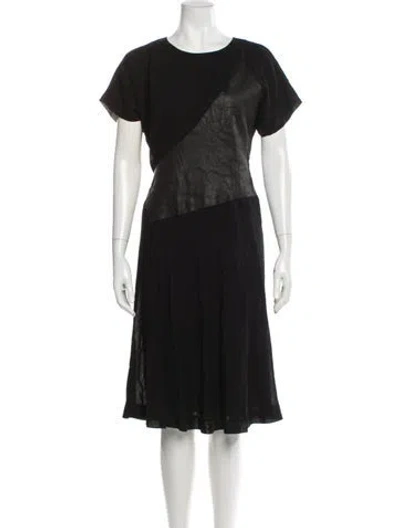 Pre-owned Ports 1961 Wool Midi Length Dress In Black