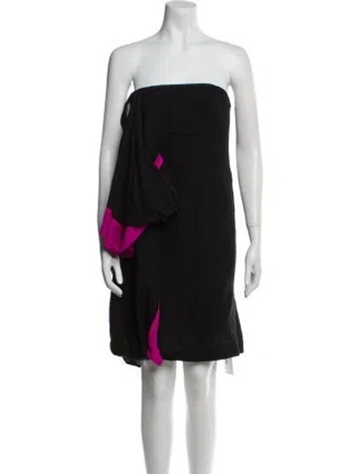 Pre-owned Ports 1961 Wool Mini Dress In Black