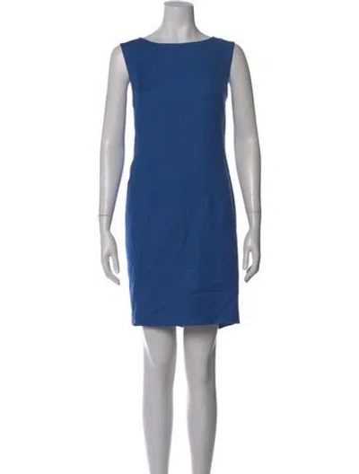 Pre-owned Ports 1961 Wool Mini Dress In Blue