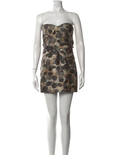 Pre-owned Ports 1961 Wool Mini Dress In Neutral