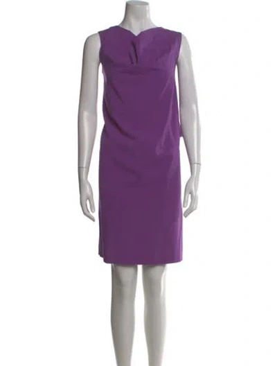 Pre-owned Ports 1961 Wool Mini Dress In Purple