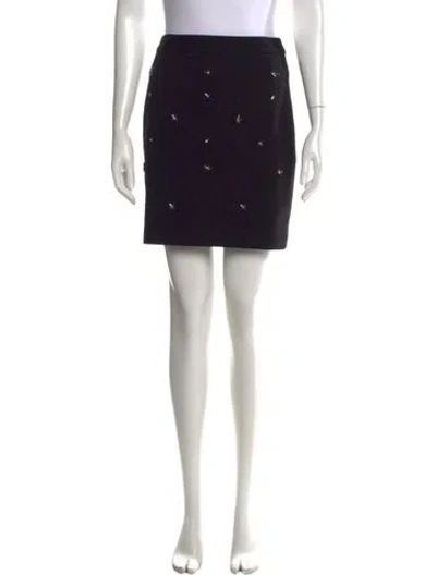 Pre-owned Ports 1961 Wool Mini Skirt In Black