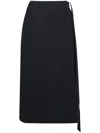 Ports 1961 Wool-silk Midi Skirt In Black