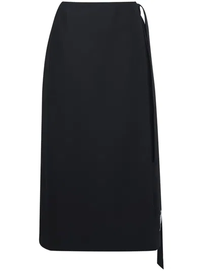 Ports 1961 Wool-silk Midi Skirt In Black