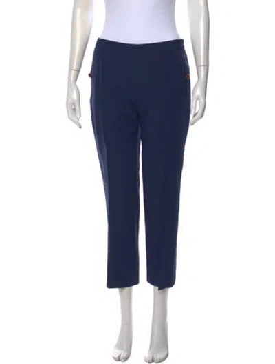 Pre-owned Ports 1961 Wool Straight Leg Pants In Blue