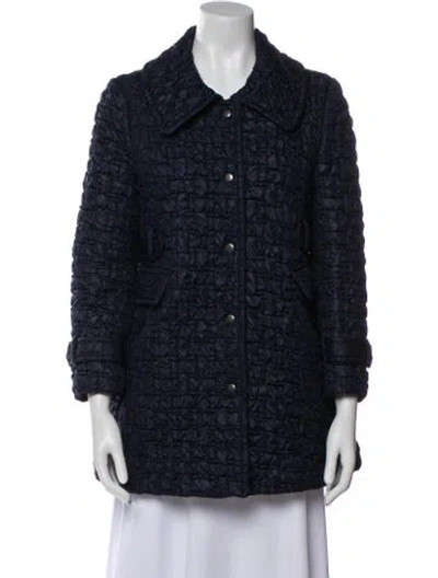 Pre-owned Ports 1961 Wool Tweed Pattern Coat In Blue