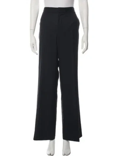 Pre-owned Ports 1961 Wool Wide Leg Pants In Black
