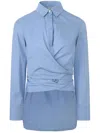 Ports 1961 Wrap Cotton Shirt In Blue
