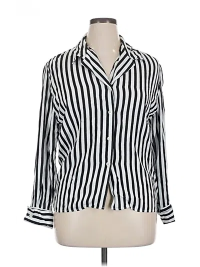 Pre-owned Ports International 3/4 Sleeve Button Down Shirt In Black