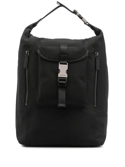 Ports V Buckled Pocket Backpack In Black