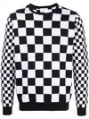 PORTS V CHECKERBOARD-PRINT KNIT JUMPER