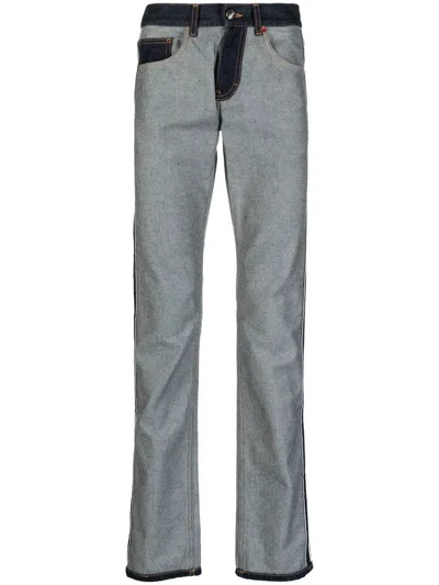 Ports V Contrasting-panel Detail Trousers In Blue