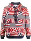 Ports V Geometric Print Hoodie In White