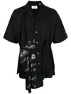Ports V Graphic-print Belted Shirt In Black