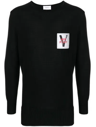 PORTS V LOGO-PATCH CREW-NECK JUMPER