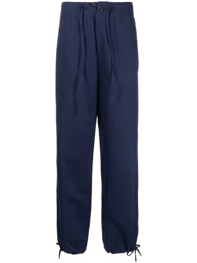 Ports V Logo-patch Track Pants In Blue