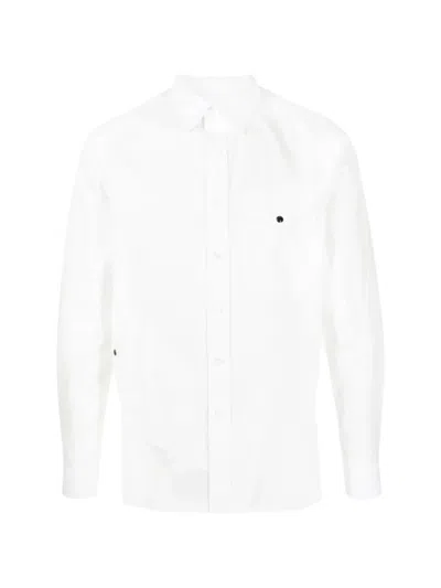 Ports V Long-sleeve Cotton Shirt In White