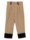 Ports V Luxe Contrast Trousers In Brown