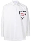 Ports V Slogan-print Button-up Shirt In White