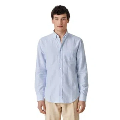 Portuguese Flannel Belavista Classic Stripe Shirt Light Blue