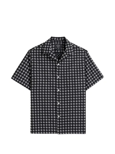 Portuguese Flannel Calypso Geometric-print Shirt In Black