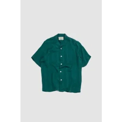 Portuguese Flannel Cupro Shirt Stripe Green
