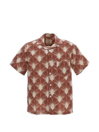 Portuguese Flannel Feather Print Revere Shirt In Multi