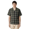 Portuguese Flannel Flan Short Sleeve Shirt Green / Sand / Navy In Green