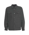 Portuguese Flannel Grey Flannel Overshirt With Classic Collar In Gray