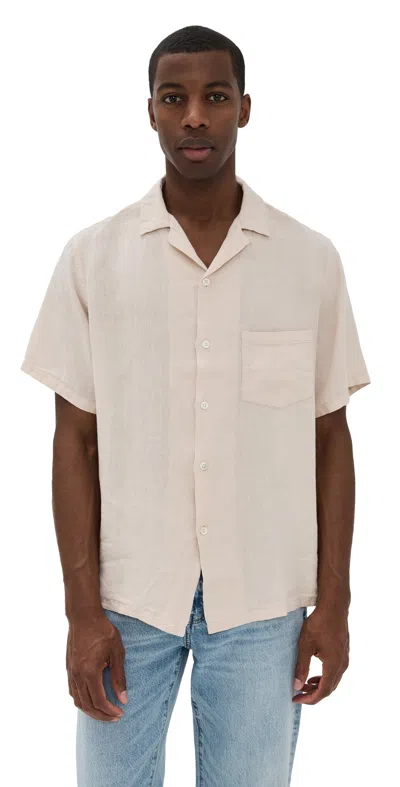 Portuguese Flannel Linen Camp Collar Shirt Raw