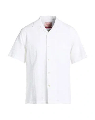 Portuguese Flannel Man Shirt Ivory Size Xl Cotton, Elastane In White