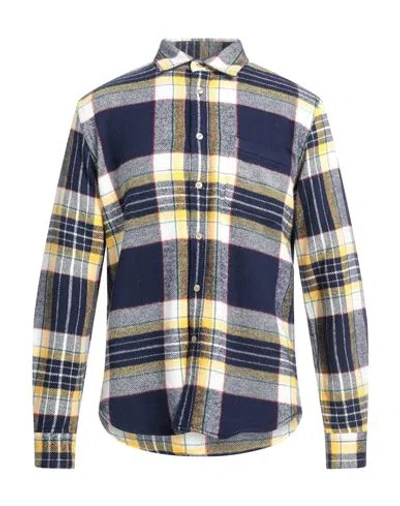 Portuguese Flannel Man Shirt Navy Blue Size M Cotton In Multi