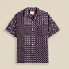 Portuguese Flannel Men's Dice Short Sleeve Cotton Shirt In Navy In Blue