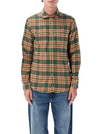 Portuguese Flannel Olivara Checked Cotton-flannel Shirt In Green