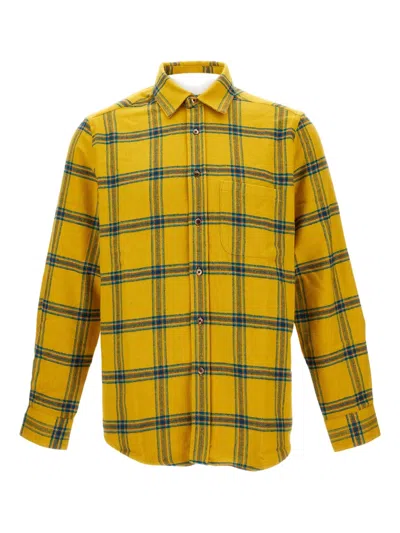 Portuguese Flannel Plaid Long-sleeve Shirt In Yellow