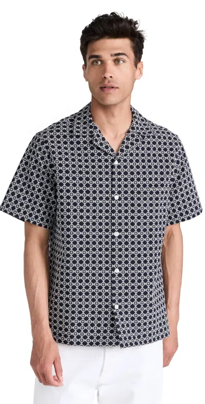 Portuguese Flannel Portuguese Tile Shirt Navy/white In Navy/white