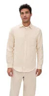 Portuguese Flannel Teca 2.0 Brushed Flannel Button Down Shirt Ecru In Neutral