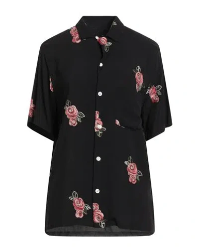 Portuguese Flannel Woman Shirt Black Size S Rayon