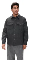 Portuguese Flannel Wool Field Shirt Jacket Grey In Gray