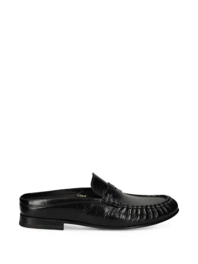 Posa Crinkled-effect Loafers In Black