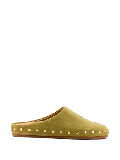 Posa Mules Aus Wildleder Mit Nieten In Green
