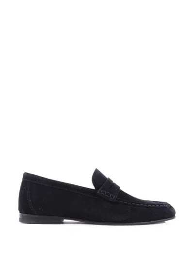 Posa Penny-loafer Aus Wildleder In Black