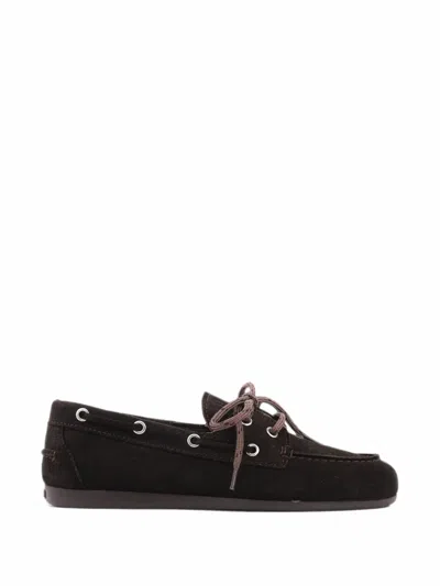 Posa Suede Boat Loafers In Brown