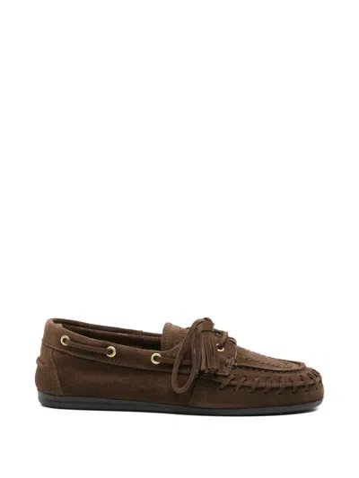 Posa Tasselled Whipstitch-trim Loafers In Brown