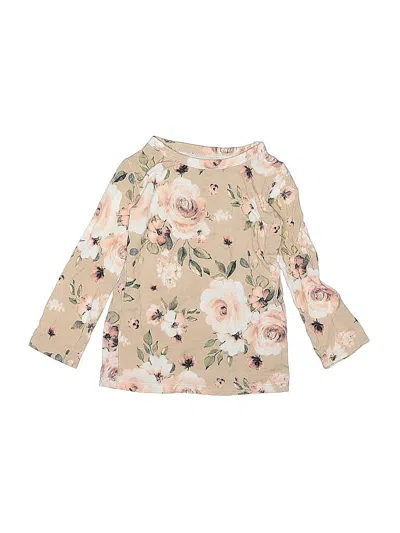 Pre-owned Posh Peanut Babies' 3/4 Sleeve T-shirt In Brown