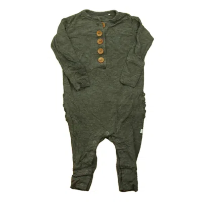 Posh Peanut Kids'  Boys Gray Long Sleeve Outfit In Green