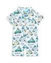 Posh Peanut Boys' Travel Bug Short Sleeve Henley Romper - Baby