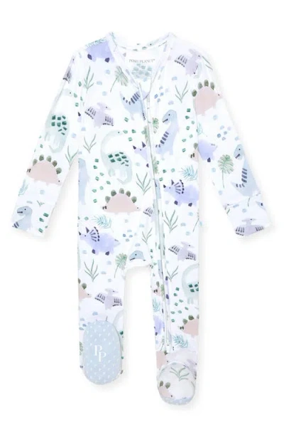 Posh Peanut Babies'  Dino Print Zip Footie
