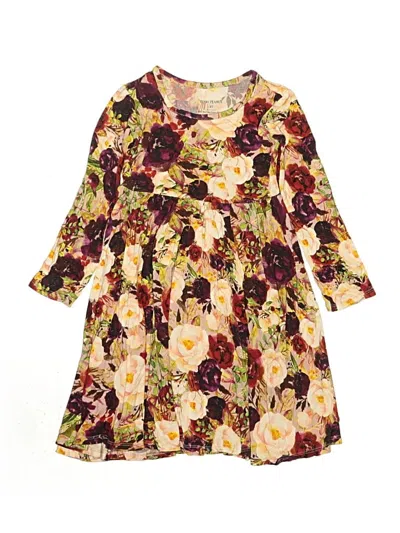 Pre-owned Posh Peanut Kids' Dress In Burgundy