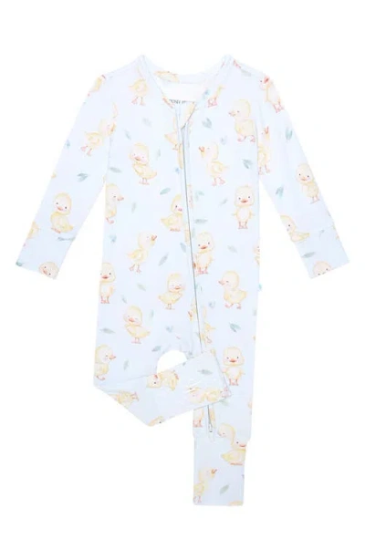 Posh Peanut Babies'  Edwin Convertible Zip Footie In Blue